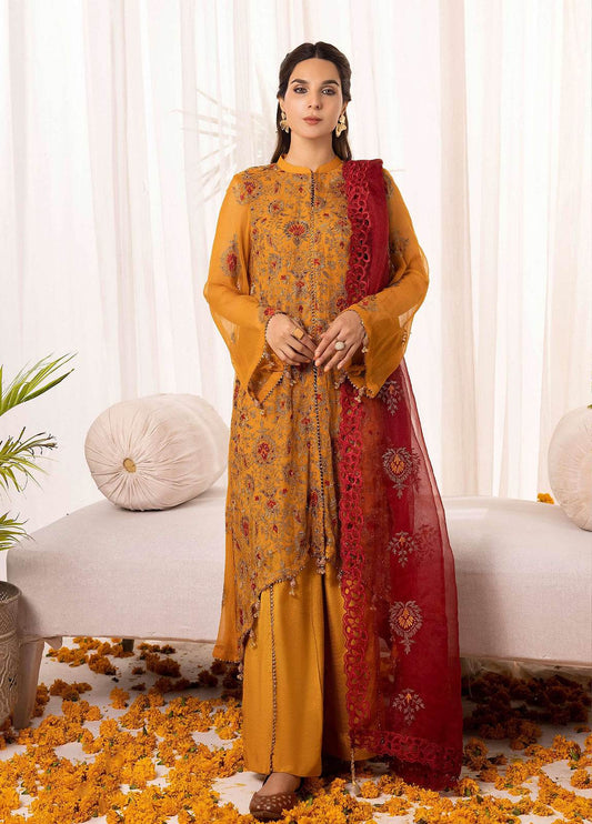 SHAATOOSH BY ANAYA HOOR Luxury Chiffon Unstitched 3pcs - Jotey
