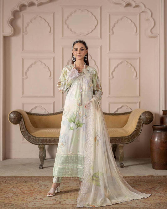 Sunshine Bloom By Alzohaib Premium Printed Embroidered Unstitched 3pcs - Jotey