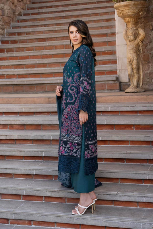 AFROZEH Damask The Holiday Edit'25 Embroidered Lawn 3pcs - Jotey