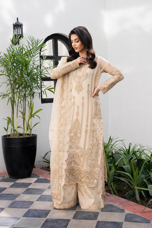 Tarz by Freesia Embroirdered Chiffon Unstitched 3 Piece - Jotey