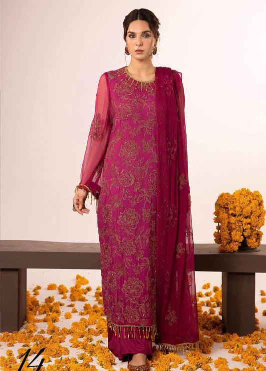 SHAATOOSH BY ANAYA HOOR Luxury Chiffon Unstitched 3pcs - Jotey