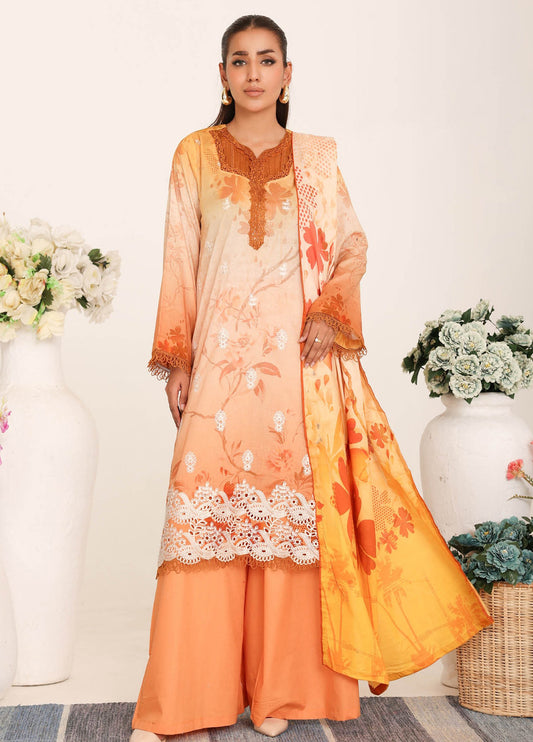 Inshal by Johra Chikankari + Printed Lawn Unstitched 3Pcs