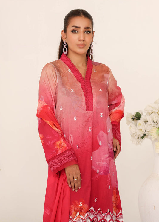 Inshal by Johra Chikankari + Printed Lawn Unstitched 3Pcs