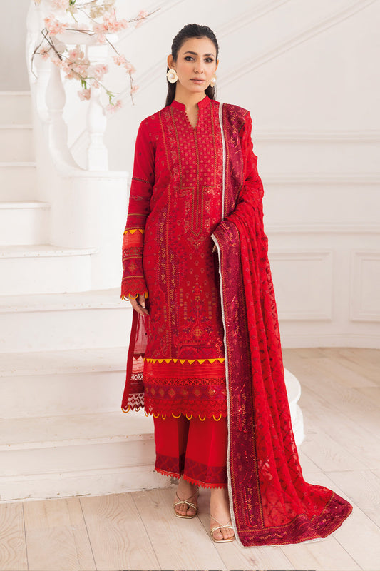 Johra Gold Swiss Voil Heavy Embroidered Lawn Unstitched 3Pcs