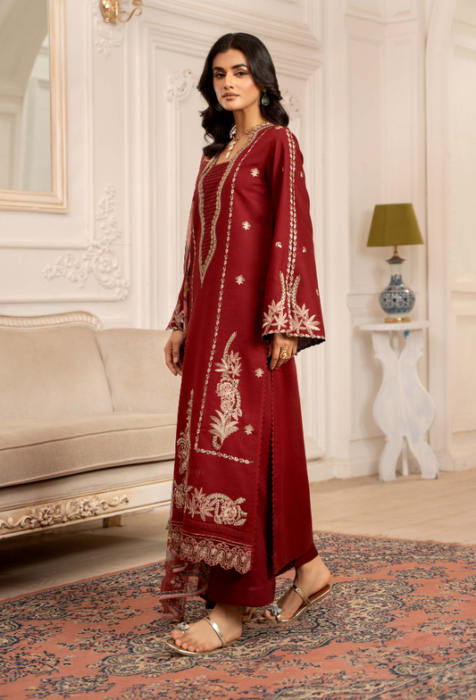 Inara By Humdum Embroidered Lawn'25 Unstitched 3pcs