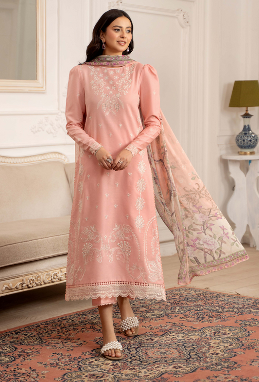 Inara By Humdum Embroidered Lawn'25 Unstitched 3pcs