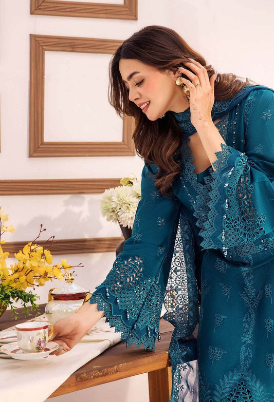 Adans Libas Stella Unstitched Chikankari Lawn 3 Piece - Jotey