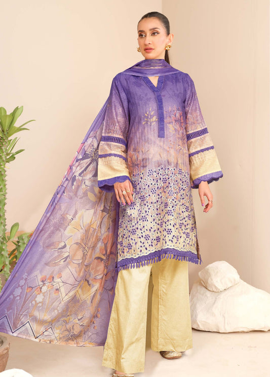 Wisam by Johra Chikankari Embroidered Printed Bana Dora Lawn Unstitched 3Pcs