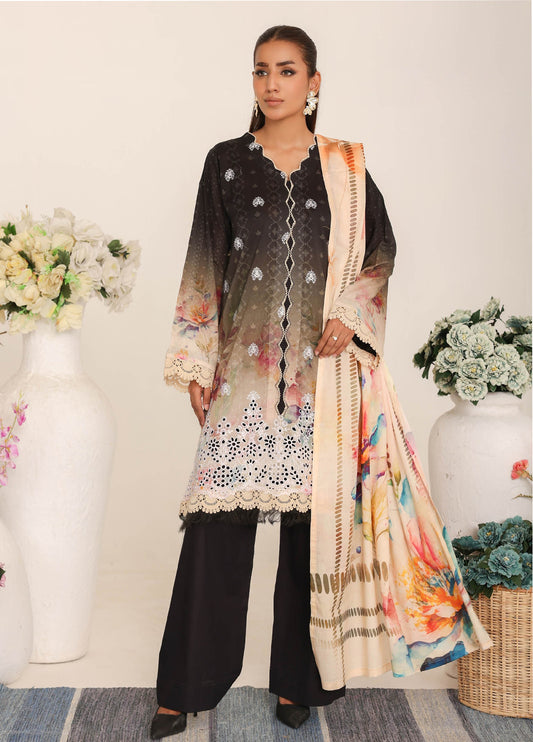 Inshal by Johra Chikankari + Printed Lawn Unstitched 3Pcs
