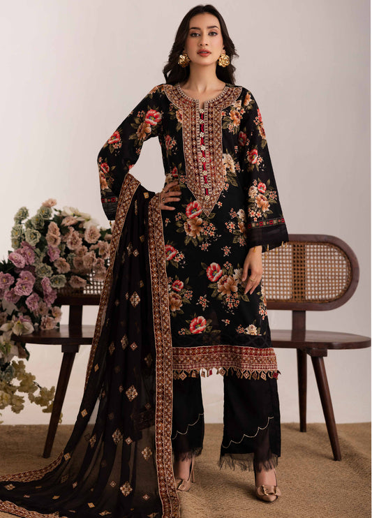 Aazina by Johra Embroidered Printed Lawn Unstitched 3Pcs
