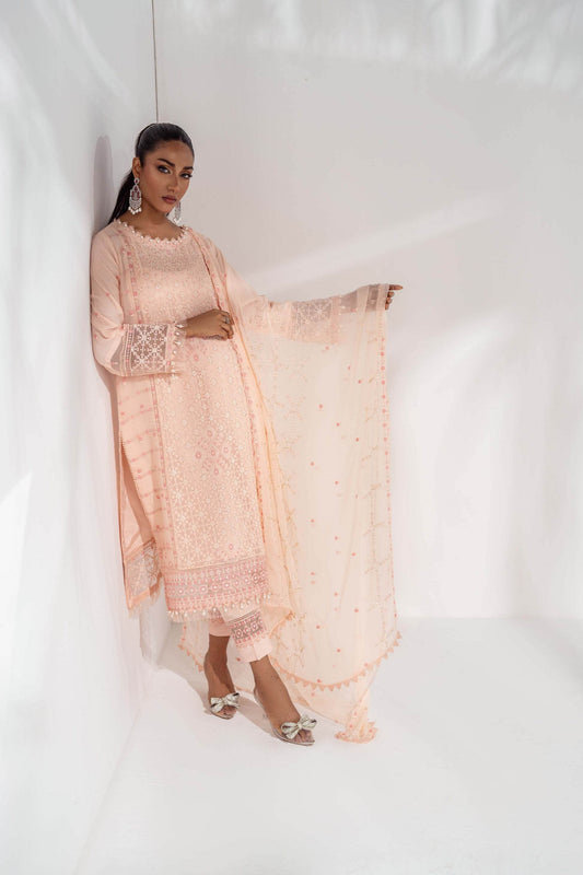 Mehru By Guzel Embroidered Stitched Chiffon 3pcs - Jotey