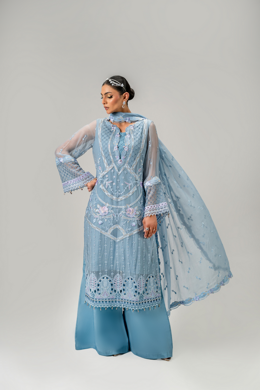 Zebtan Aura Vol-01 Embroidered Chiffon Unstitched 3pcs