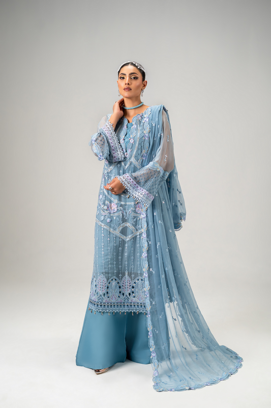 Zebtan Aura Vol-01 Embroidered Chiffon Unstitched 3pcs