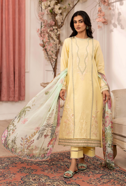 Inara By Humdum Embroidered Lawn'25 Unstitched 3pcs