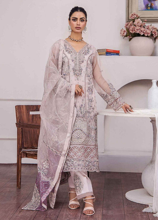ZA Clothes Gulshan Embroidered Organza Ready to wear 3pcs - Jotey