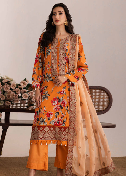 Aazina by Johra Embroidered Printed Lawn Unstitched 3Pcs