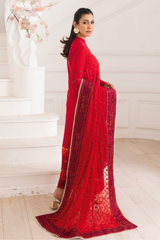 Johra Gold Swiss Voil Heavy Embroidered Lawn Unstitched 3Pcs