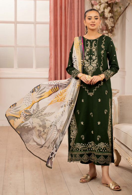 Inara By Humdum Embroidered Lawn'25 Unstitched 3pcs
