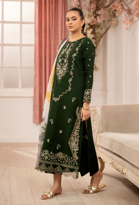 Inara By Humdum Embroidered Lawn'25 Unstitched 3pcs