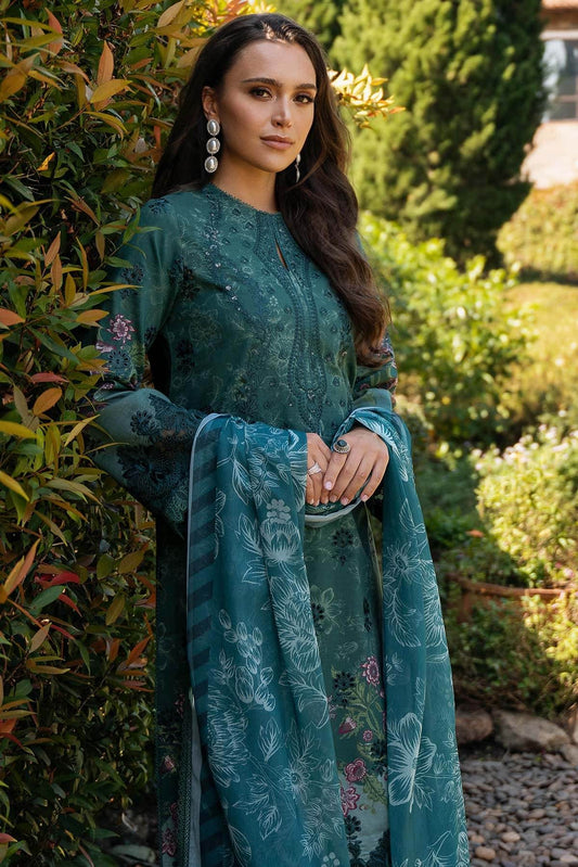 AFROZEH Damask The Holiday Edit'25 Embroidered Lawn 3pcs - Jotey