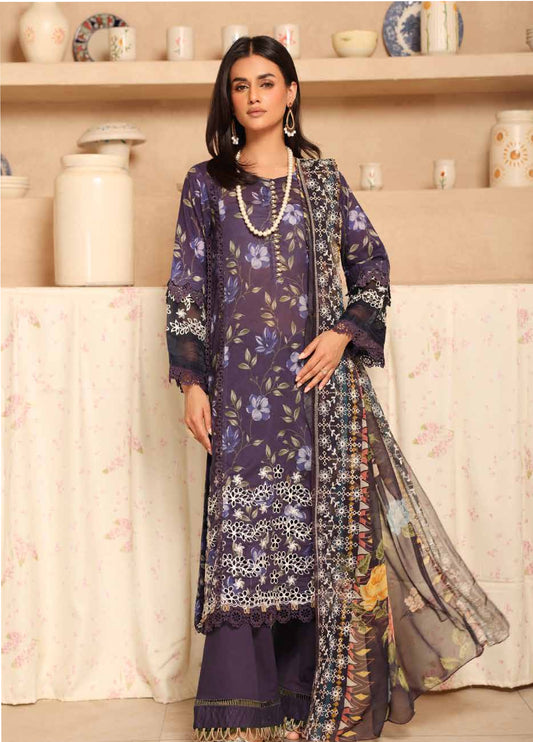 Aleeha by Johra Embroidered Chikankari + Printed Lawn Unstitched 3Pcs