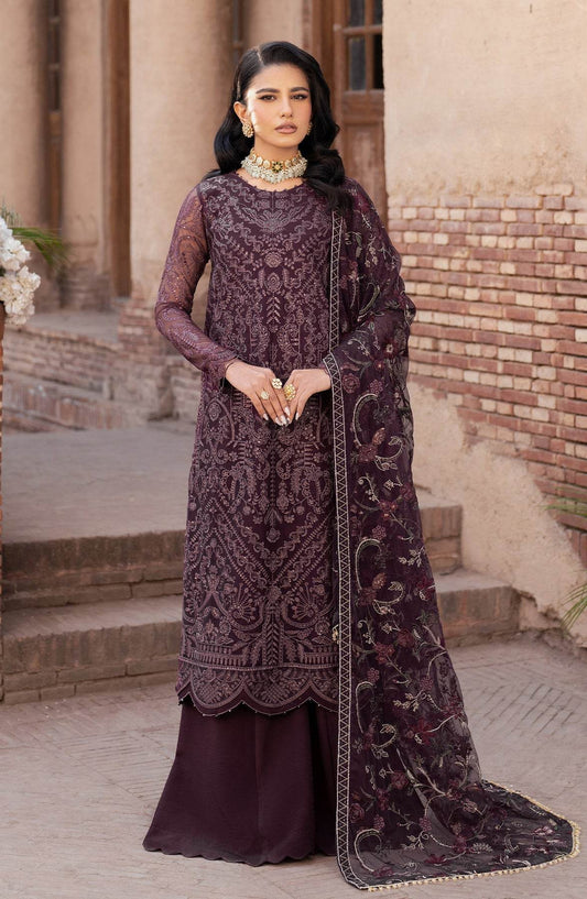 Shehnai By Zarif Embroidered Luxury Wedding Unstitched 3pcs - Jotey