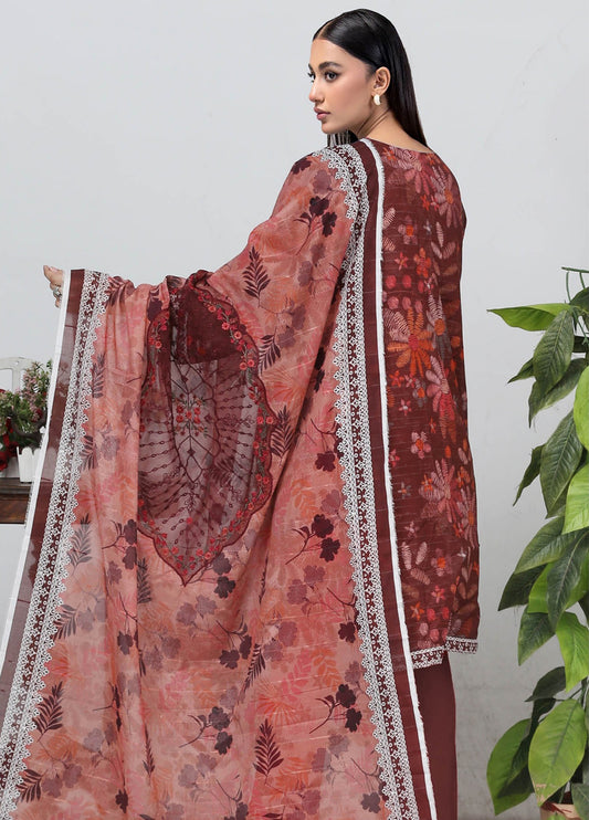 Sui Dhaga Embroidered Printed Lawn Unstitched 3pcs