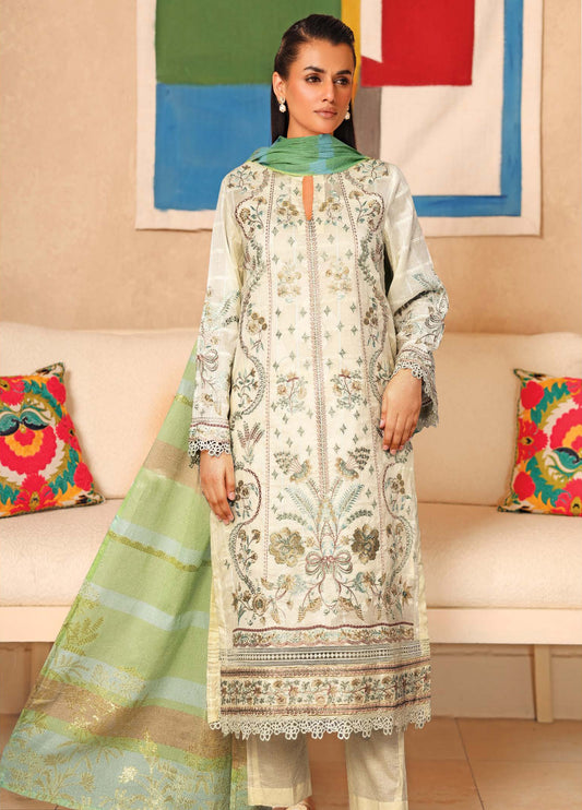 Ajra by Johra Embroidered Dobby Lawn Unstitched 3Pcs