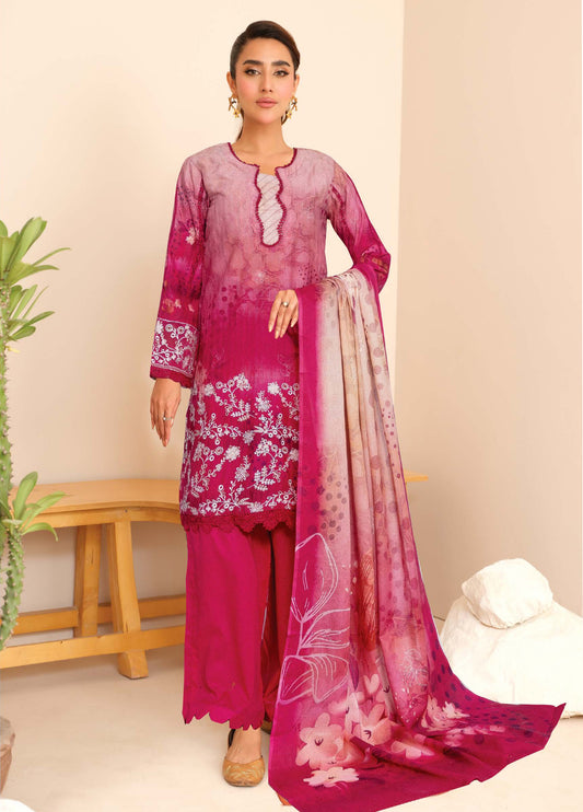 Wisam by Johra Chikankari Embroidered Printed Bana Dora Lawn Unstitched 3Pcs