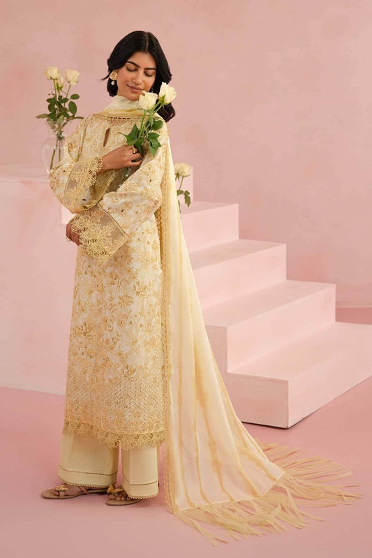Floral Charm By Afrozeh Embroidered Lawn Unstitched 3pcs - Jotey