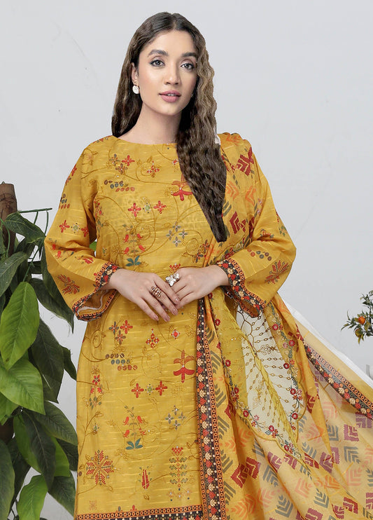 Sui Dhaga Embroidered Printed Lawn Unstitched 3pcs