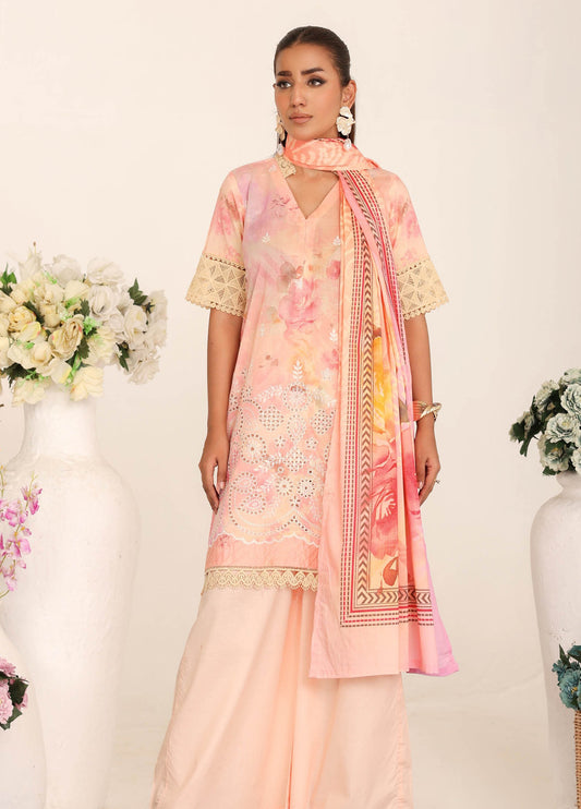 Inshal by Johra Chikankari + Printed Lawn Unstitched 3Pcs