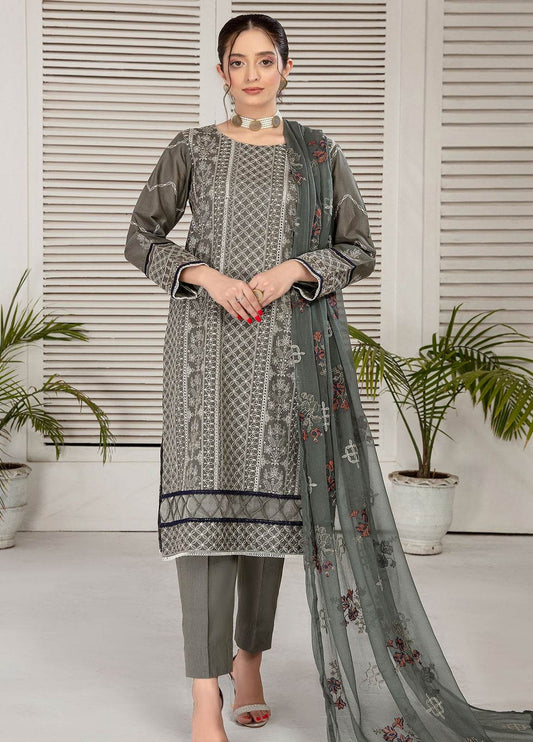 Sherine By Anaya Hoor Embroidered Lawn Unstitched 3pcs - Jotey