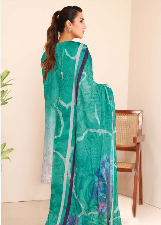 Wisam by Johra Chikankari Embroidered Printed Bana Dora Lawn Unstitched 3Pcs