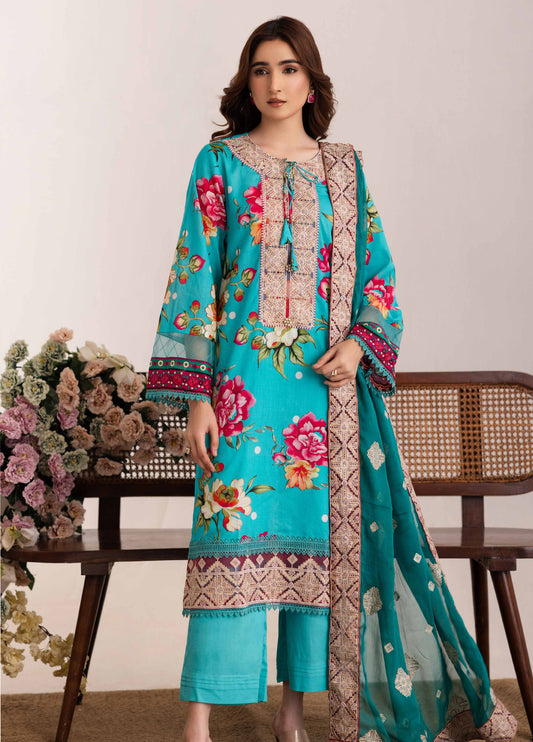 Aazina by Johra Embroidered Printed Lawn Unstitched 3Pcs