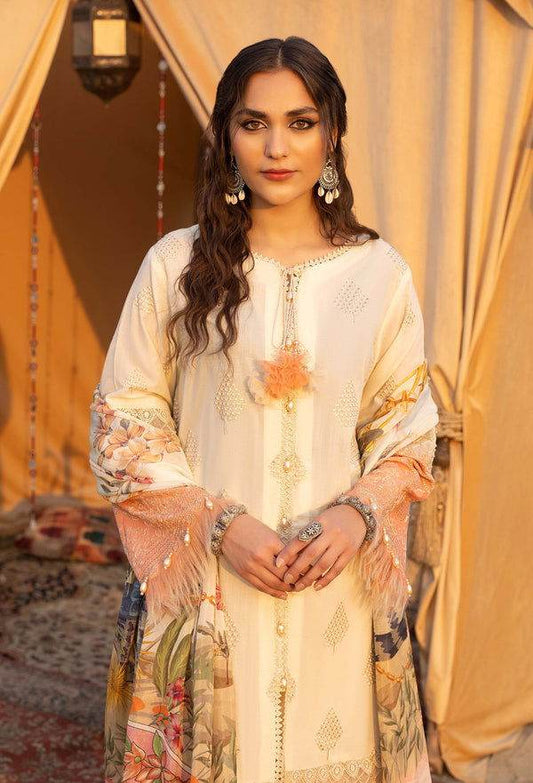 Adans Libas By Hafsa Zia Embroidered Lawn 3pcs - Jotey