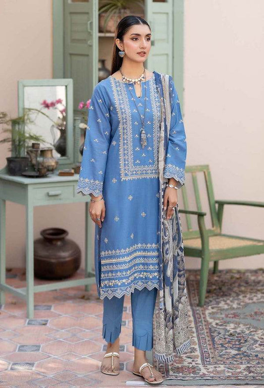 Adans Libas By Zia Embroidered Lawn 3pcs - Jotey