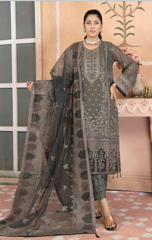 Aeris By Noors Luxury Semi Stitched 3Pcs - Jotey