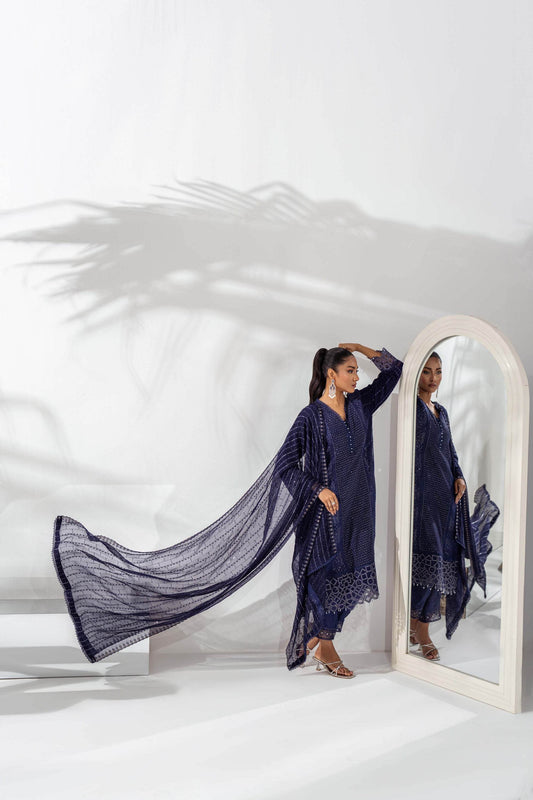 Mehru By Guzel Embroidered Stitched Chiffon 3pcs - Jotey