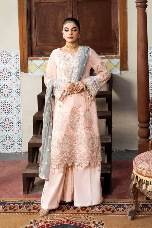 Sitarah By Serene Embroidered Luxury Chiffon Unstitched 3pcs - Jotey