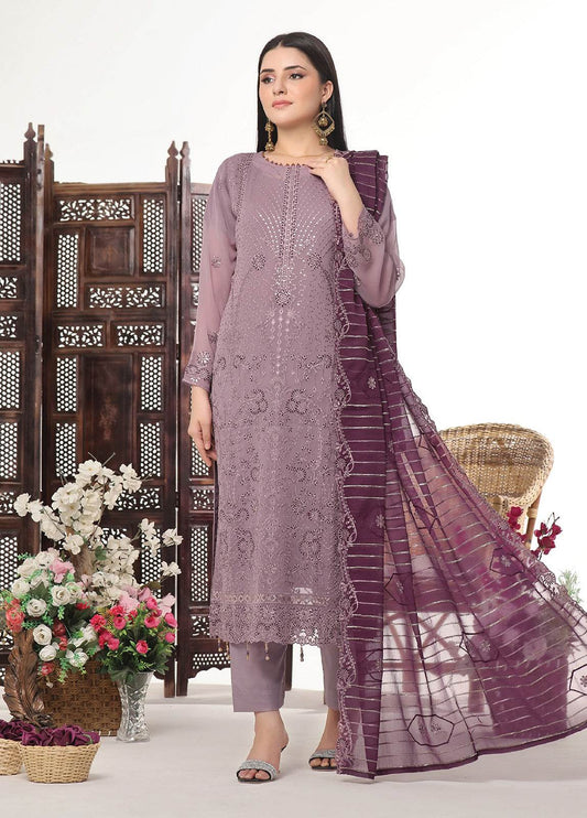 Sidra By Bin Hameed Luxury Chiffon Semi Stitched 3pcs - Jotey
