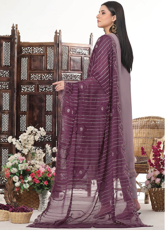 Sidra By Bin Hameed Luxury Chiffon Semi Stitched 3pcs - Jotey