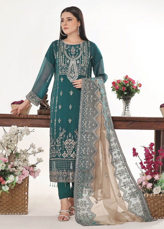 Sidra By Bin Hameed Luxury Chiffon Semi Stitched 3pcs - Jotey