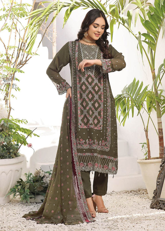 Sidra By Bin Hameed Luxury Chiffon Semi Stitched 3pcs - Jotey
