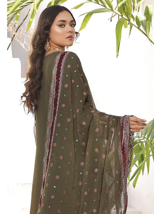 Sidra By Bin Hameed Luxury Chiffon Semi Stitched 3pcs - Jotey