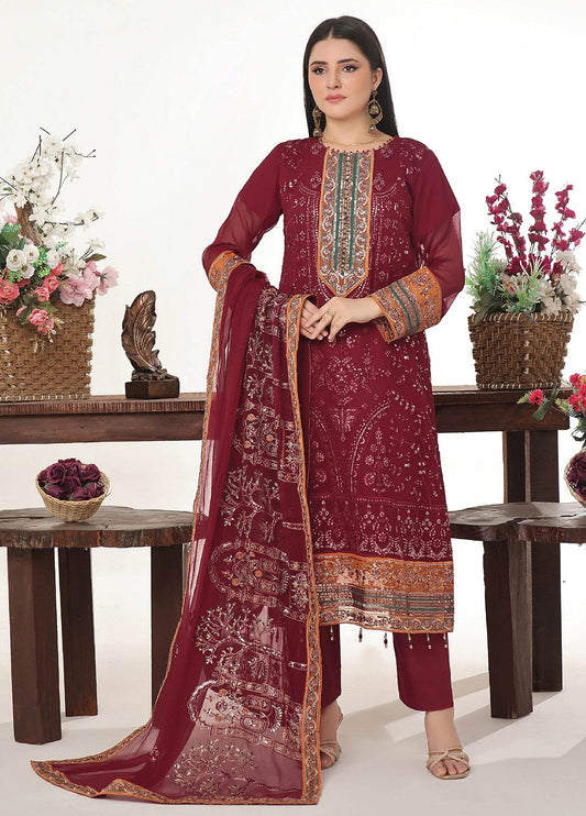 Sidra By Bin Hameed Luxury Chiffon Semi Stitched 3pcs - Jotey