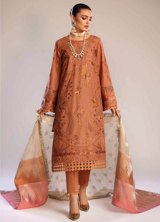 Tehzeeb By Riaz Arts Embroidered Chikankari Unstitched 3pcs - Jotey