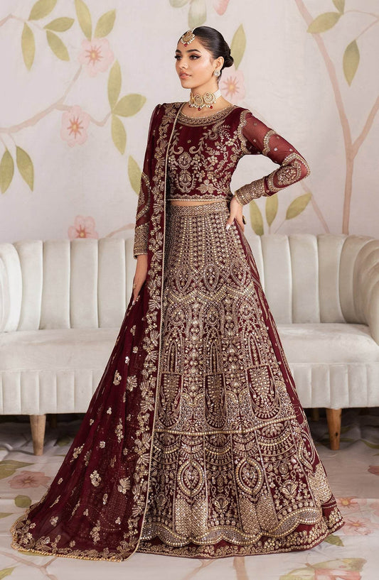 Shehnai By Zarif Embroidered Luxury Wedding Unstitched 3pcs - Jotey