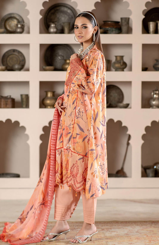 Sunshine Bloom By Alzohaib Premium Printed Embroidered Unstitched 3pcs - Jotey