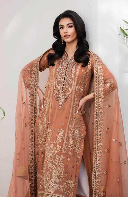 Tarz by Freesia Embroirdered Chiffon Unstitched 3 Piece - Jotey